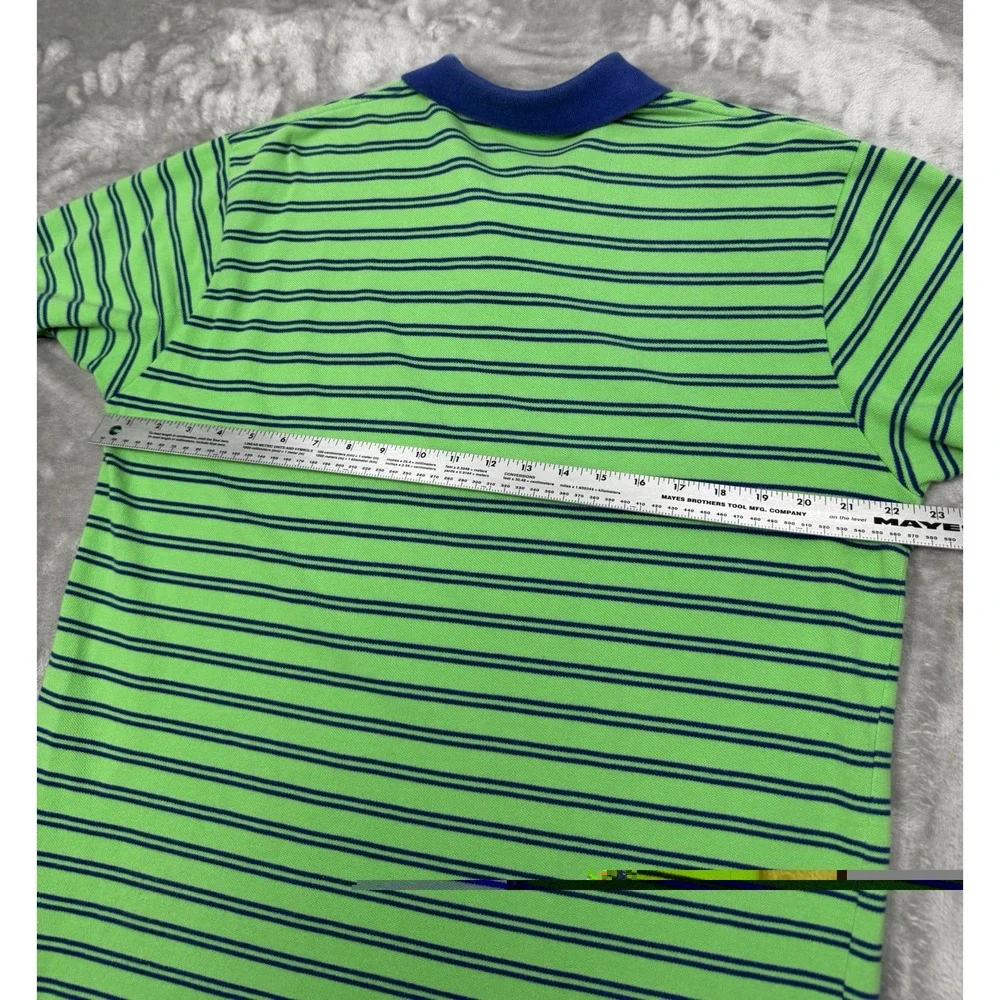 Vintage Polo Ralph Lauren Shirt Mens Large Green Striped Blue Golf Pony 90s Y2K